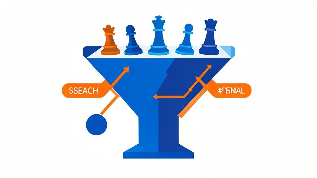 Marketing funnel strategy illustration